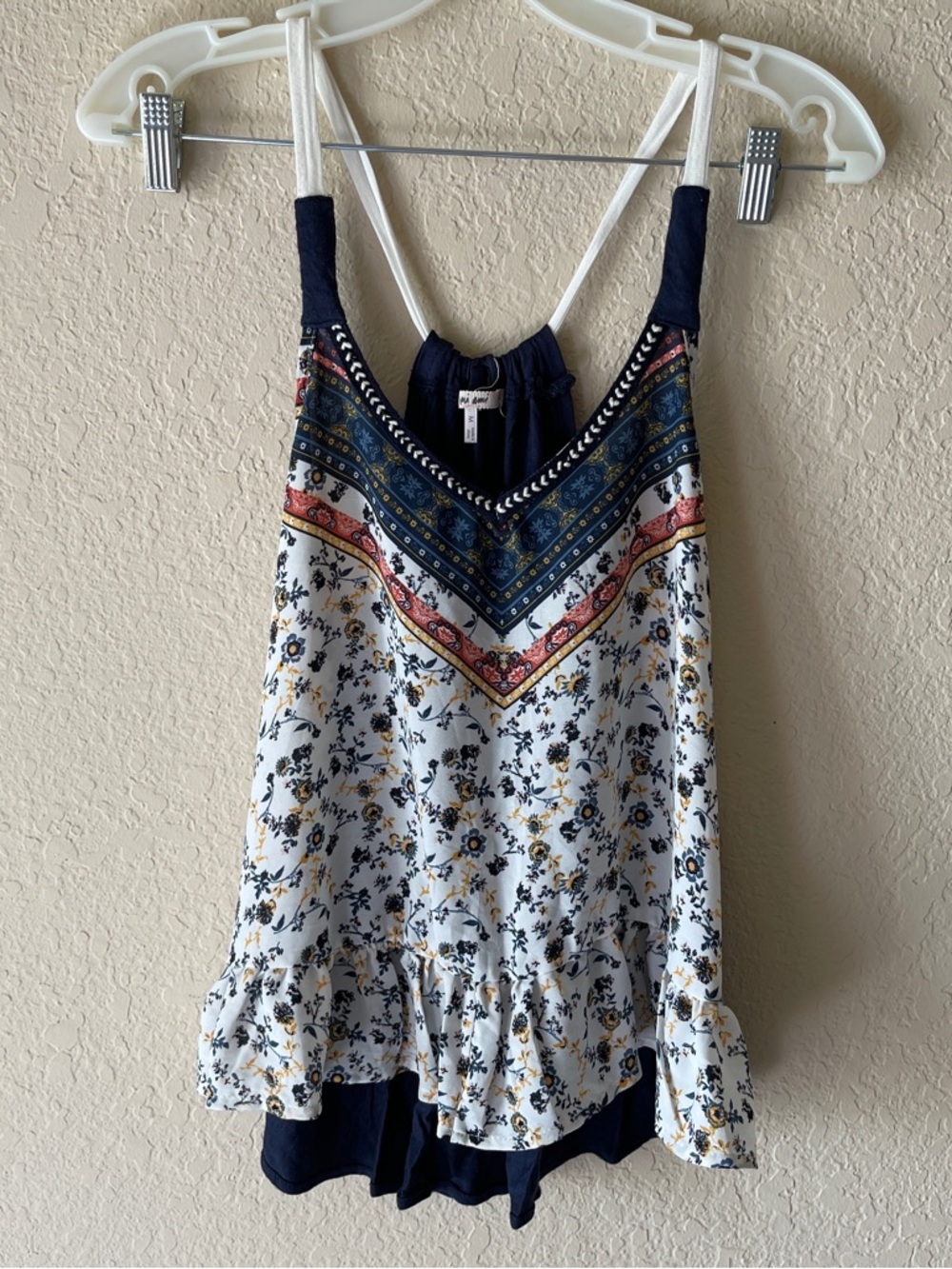 Francesca’s Mi Ami Floral Boho Top Size Medium